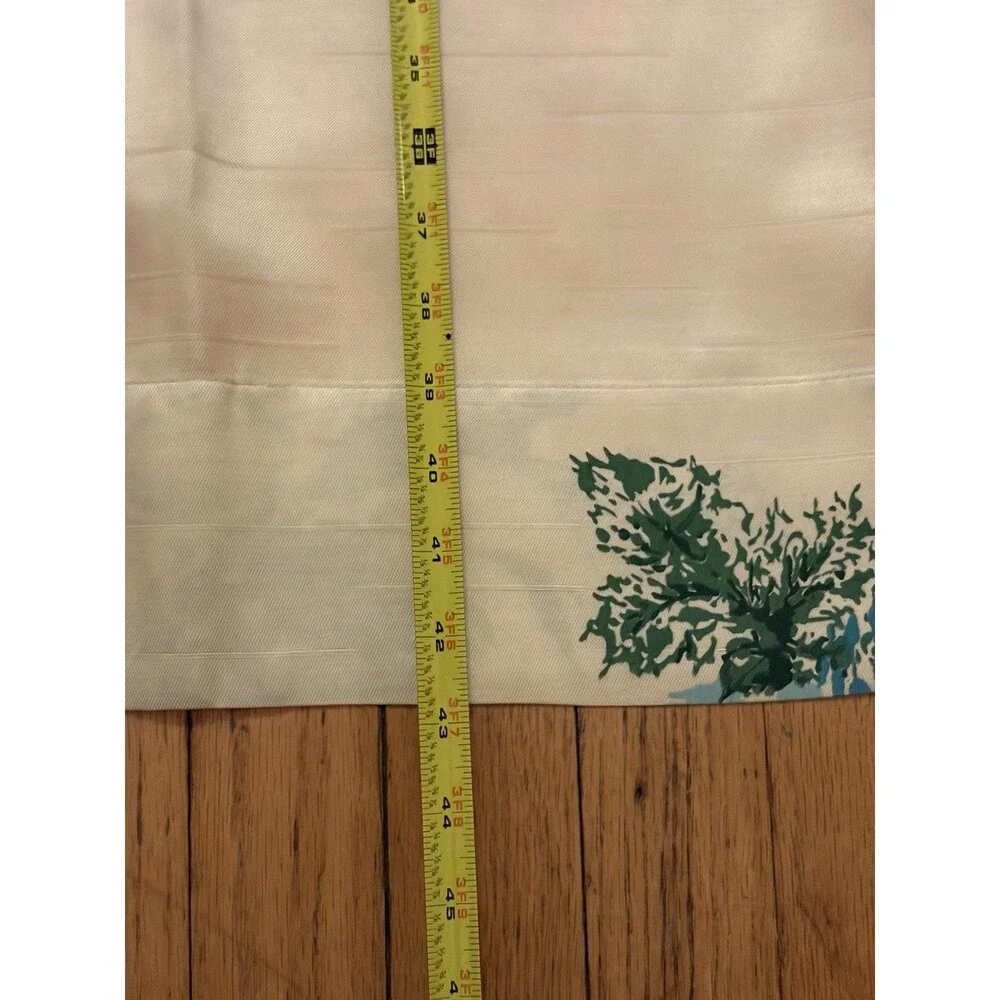 Set of 2 Vintage 60s 70s Blue Floral Curtain Panels Cottagecore Grandma